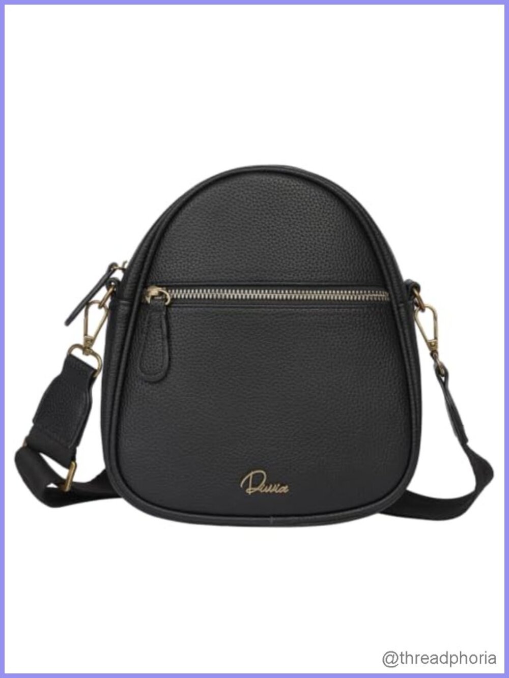 Women Vegan Leather Crossbody Purse Dome Mini Handbag Adjustable Strap